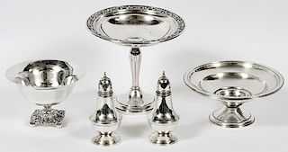 AMERICAN STERLING SILVER TABLE ARTICLES 5 PIECES