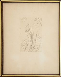 Pierre Bonnard "Jeune Fille Lisant" Etching