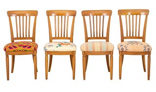 Country Oak Side Chairs, 4