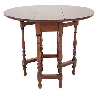 William & Mary Style Mahogany Drop Leaf Low Table