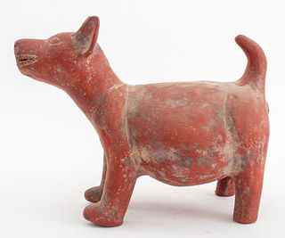 Pre Colombian Manner Pottery Dog Sculpture