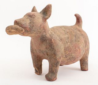 Pre Colombian Manner Pottery Dog Sculpture