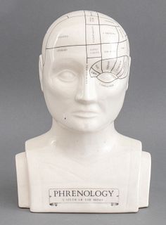 Phrenology Head Porcelain Sculpture