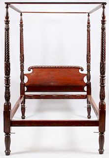 MAHOGANY FOUR POSTER CANOPY BED
