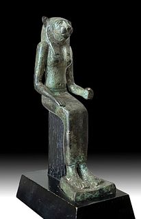 Egyptian Late Dynastic Bronze Sekhmet, Lioness Goddess
