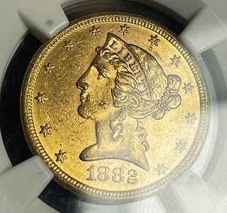 Last Minute! 1882-S Gold $5 Liberty Head NGC MS62