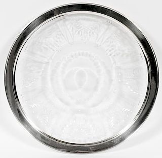 STERLING AND CRYSTAL SERVING PLATE
