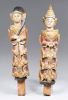 Group of Two Indonesian Carved Figures