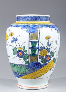 Large Chinese Enamel Glaze Ceramic Vase