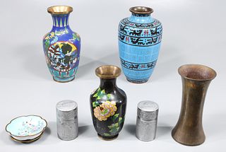 Group of Eight Chinese Metalwors Collection