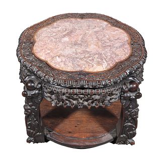 Antique Chinese Carved Side Table
