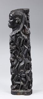 Carved African Family Tree Totem