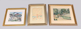 Group of Three Vintage Landscapes, After Cezanne, Francis Dunham