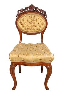 Antique French Tufted Parlor Chair