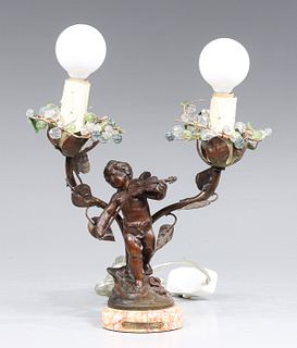 Small Antique Jeune Debutant Vanity Table Lamp