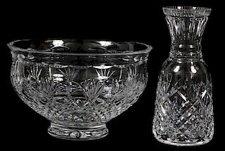 WATERFORD CUT CRYSTAL CENTERPIECE BOWL & VASE
