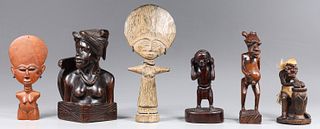 Group of Six Carved African Figures