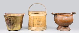 Group of Three Antique Provincial Buckets