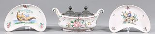Group of Three Antique Veuve Perrin Faience Collection