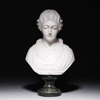 Vintage Carved Marble Bust of Gentleman
