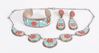 Set of Silver Zuni Jewelry by Nicholas Leekela