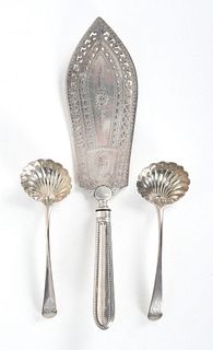 Three Pieces of George III Sterling Flatware