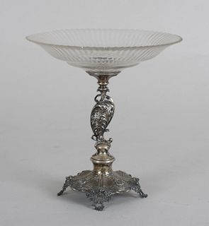 A Silver and Cut Crystal Centerpiece