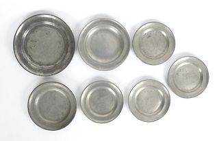 A Group of American Pewter Plates