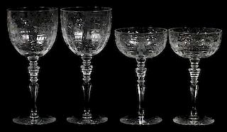 FRENCH CUT CRYSTAL STEMWARE 22 PIECES