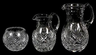 CRYSTAL PITCHERS & BOWL 3