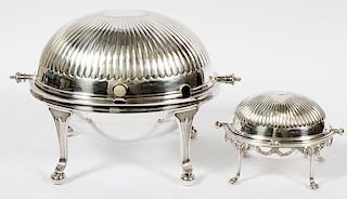 SILVERPLATE REVOLVING DOME ENTREE DISH AND TRAY
