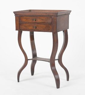 Neoclassical Style Mahogany Two Drawer Stand