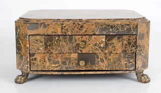 Neoclassical Style Hardstone Veneered Table Box