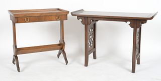 Two Hardwood Tables by Baker Furniture, Modern