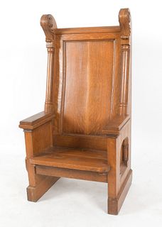 Renaissance Revival Oak Ceremonial Throne Chair