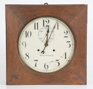 Seth Thomas Oak Thirty-Day Railroad Clock
