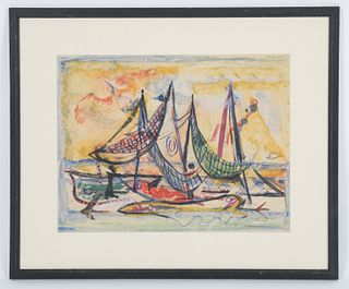 Abraham P. Hankins (1904 - 1963) Watercolor