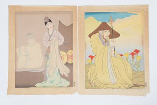 Two Woodblocks By Paul Jacoulet