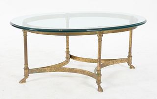 Vintage Brass and Plate Glass Coffee Table