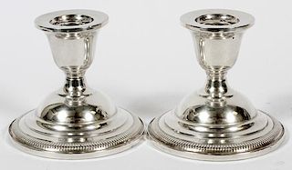 FISHER STERLING CANDLESTICKS PAIR
