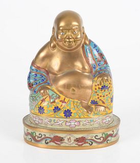 Chinese Cloisonne Enamel Seated Buddha