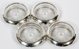 FRANK M. WHITING & CO. STERLING & CRYSTAL COASTERS