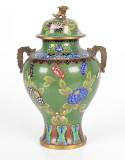 Chinese Gilt Bronze and Cloisonne Enamel Jar