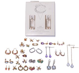 14k Yellow and White Gold Pierced Earring Assortment
