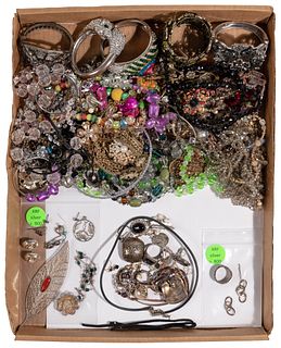 Sterling Silver and Rhinestone Costume Jewelry Assortment