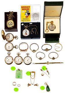 Mixed Gold, Pocket Watch and Wrist Watch Assortment