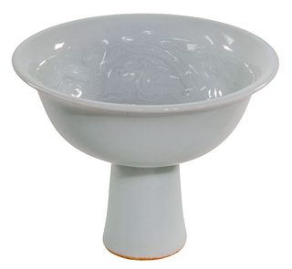 Chinese Celadon Glazed Stem Cup