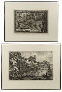 Giovanni Battista Piranesi (Italian, 1720-1778) 'View of the Tiber Island' Engravings