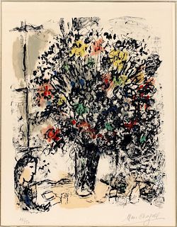 MARC CHAGALL COLOR LITHOGRAPH ON PAPER 1973 18/50