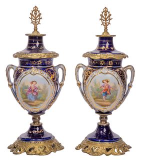 Porcelain Lidded Urns